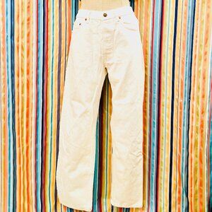 Levi's Ivory Off-White Jeans Vintage Dec '88 USA Made  - 32" x 40"   #556